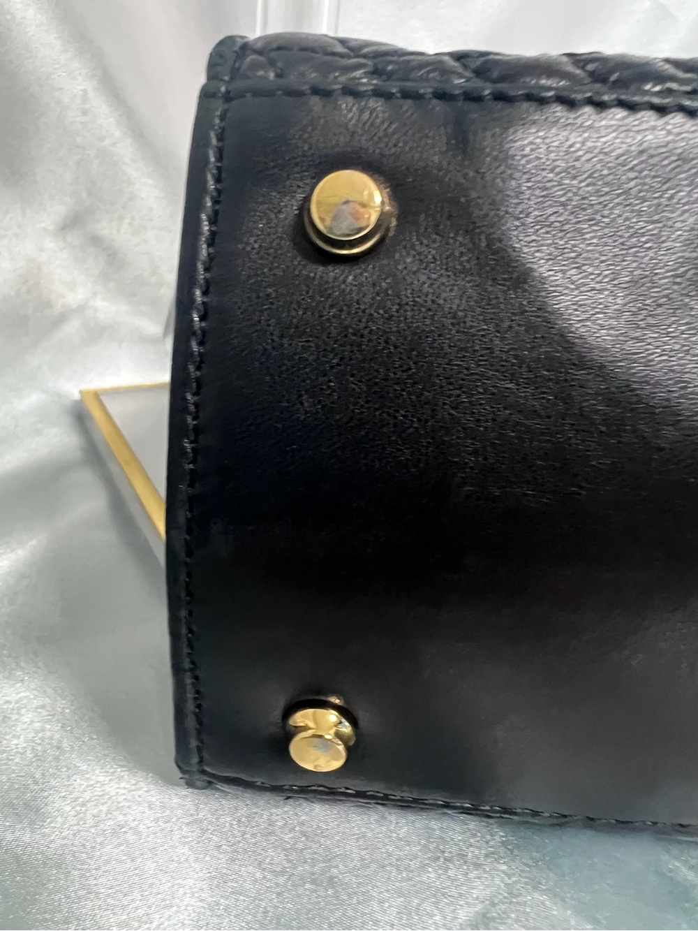 Preloved Vintage Bally Black Quilted Top-Handle Women's Bag with Gold Hardware - Picture 11 of 16